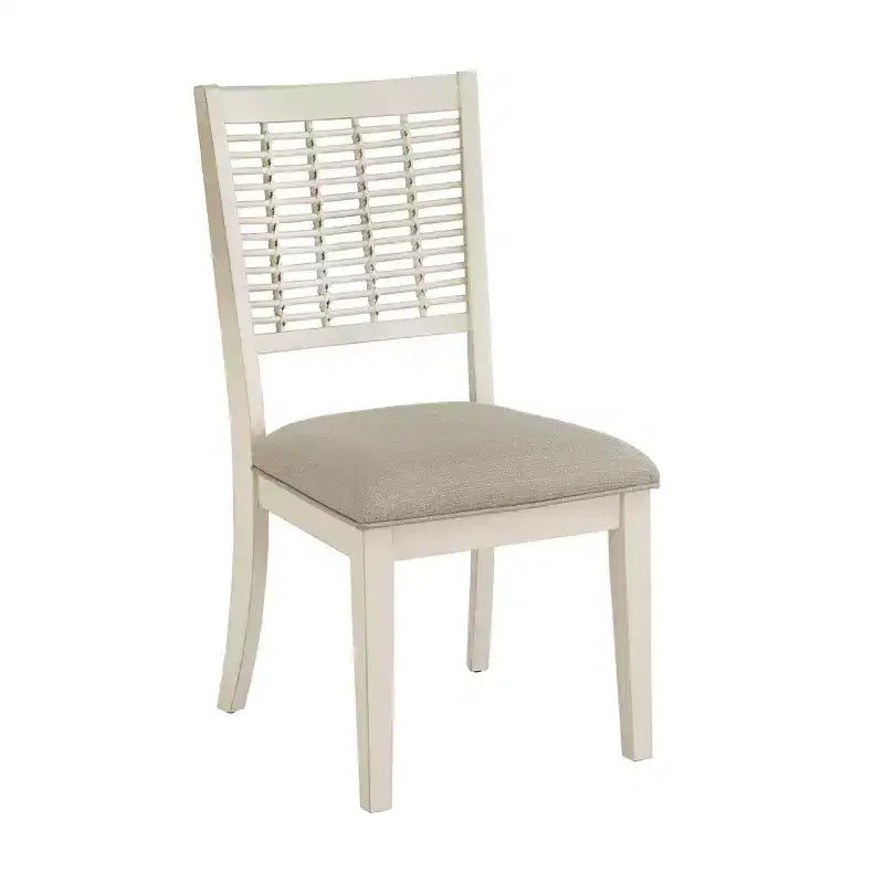 Set of 2 High Back Wicker Dining Chairs, Brown, Rubberwood Frame