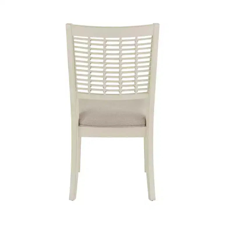 Set of 2 High Back Wicker Dining Chairs, Brown, Rubberwood Frame