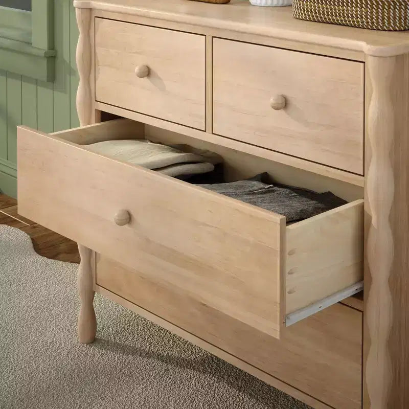 Kids 4-Drawer Spindle Dresser, Solid Pine Wood, Jenny Lind Style