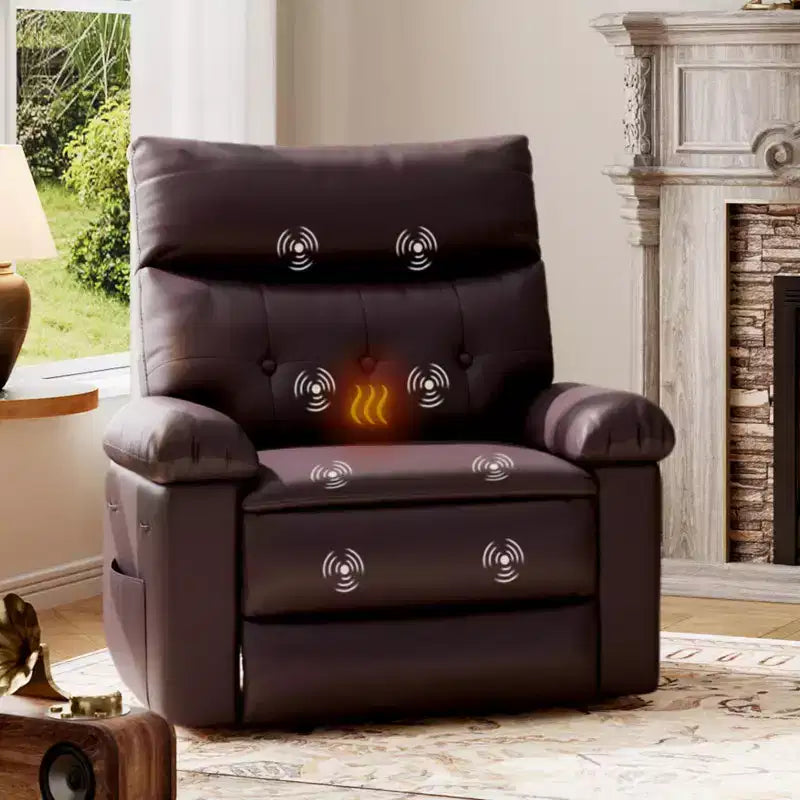 Oversized Swivel Rocking Recliner Chair with Massage and Heat, Remote Control Lazy Chair for Adults, Ergonomic Recliner for Living Room, Bedroom