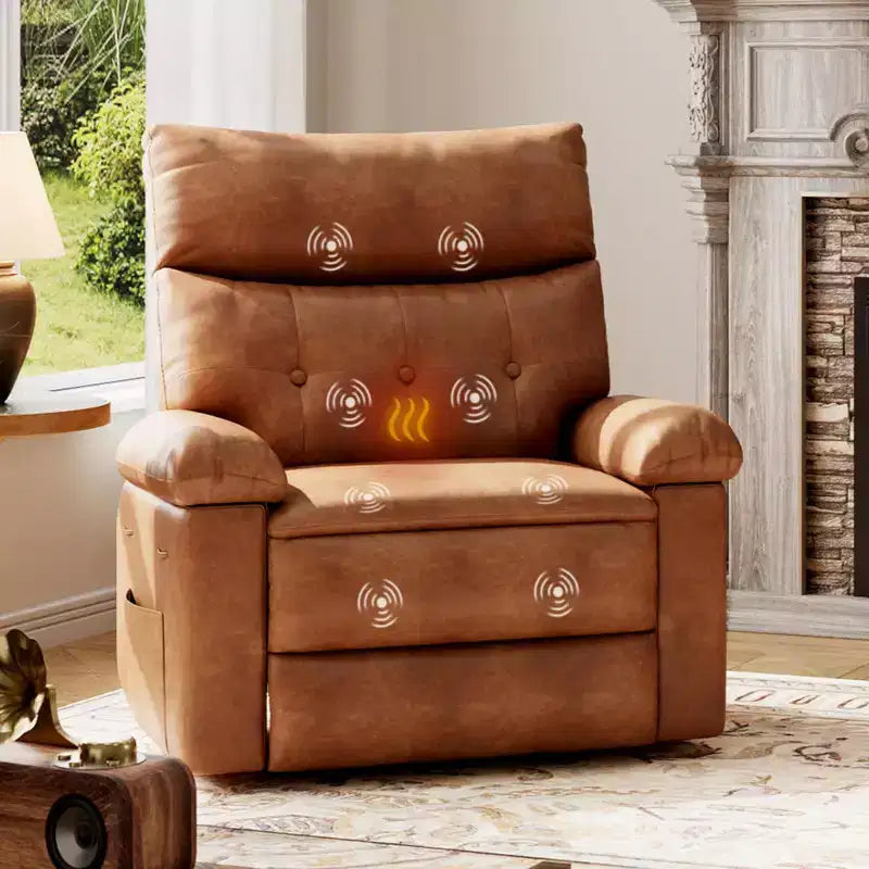Oversized Swivel Rocking Recliner Chair with Massage and Heat, Remote Control Lazy Chair for Adults, Ergonomic Recliner for Living Room, Bedroom