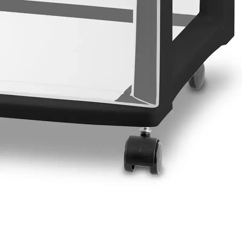 3-Drawer Plastic Rolling Storage Cart, Medium Organizer, Black, 4-Pack