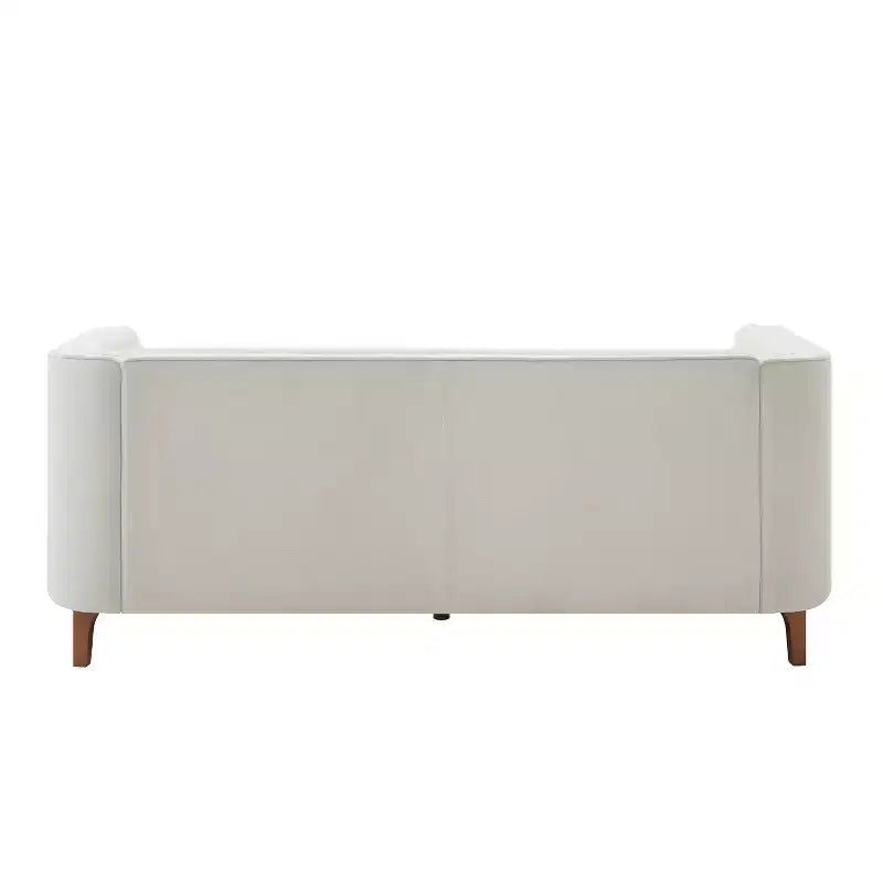 Modern 76" 3-Seater Chenille Upholstered Sofa with Channel-Tufted Backrest