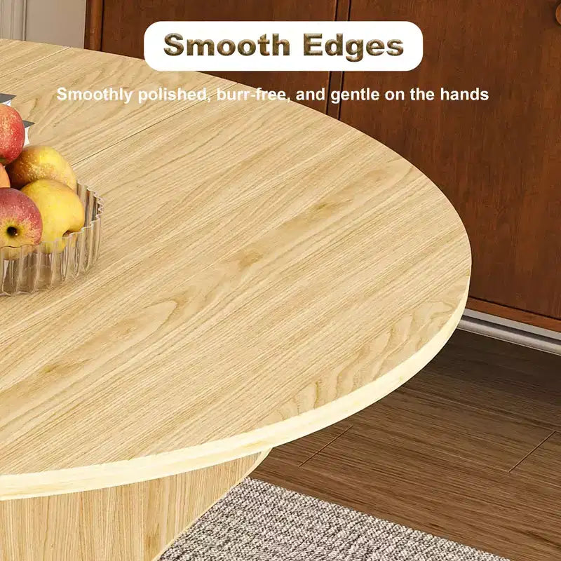 Modern 43" Folding Round Dining Table, Space-Saving Eco-Friendly MDF