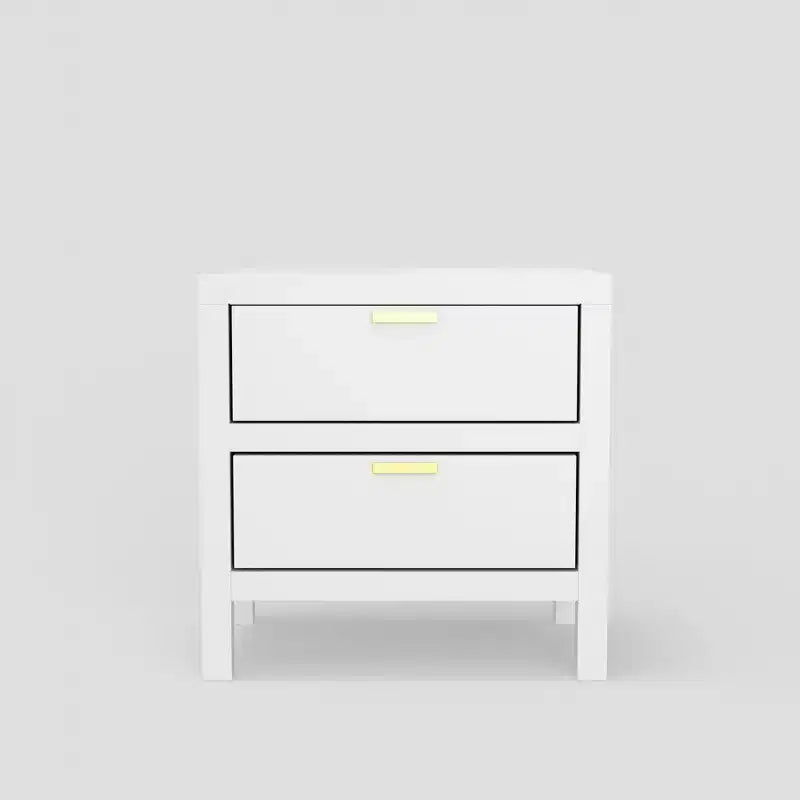 2-Drawer Nightstand in Cappuccino, Fully Assembled Wood Bedside Table