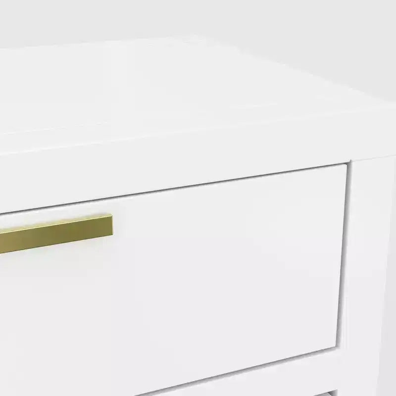 2-Drawer Nightstand in Cappuccino, Fully Assembled Wood Bedside Table