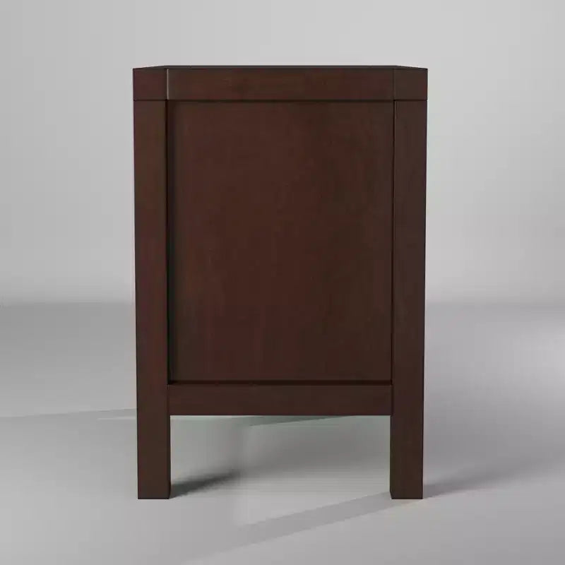 2-Drawer Nightstand in Cappuccino, Fully Assembled Wood Bedside Table