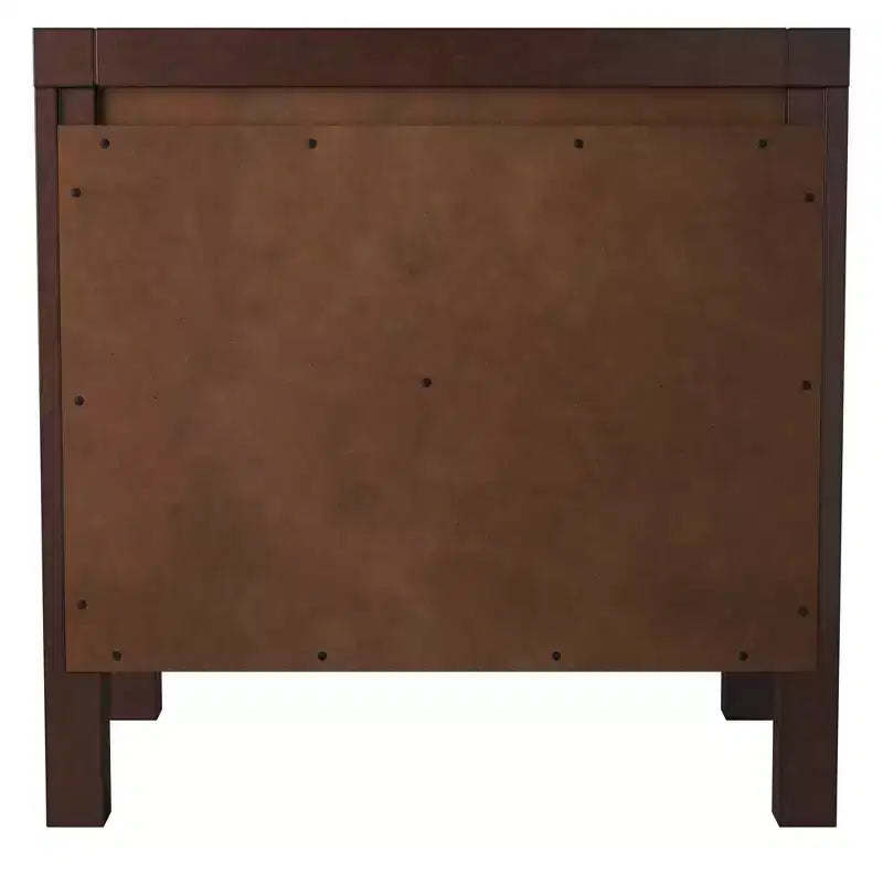 2-Drawer Nightstand in Cappuccino, Fully Assembled Wood Bedside Table