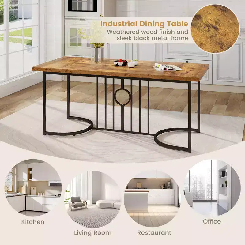 71" Large Rectangular Dining Table for 6-8 People