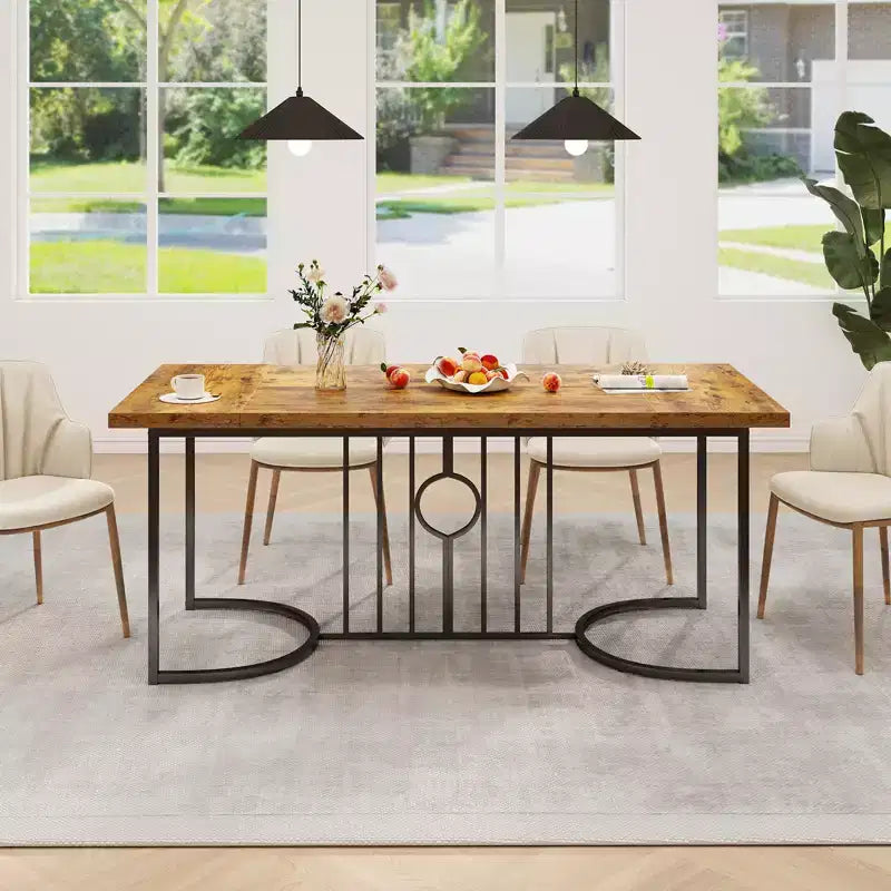 71" Large Rectangular Dining Table for 6-8 People