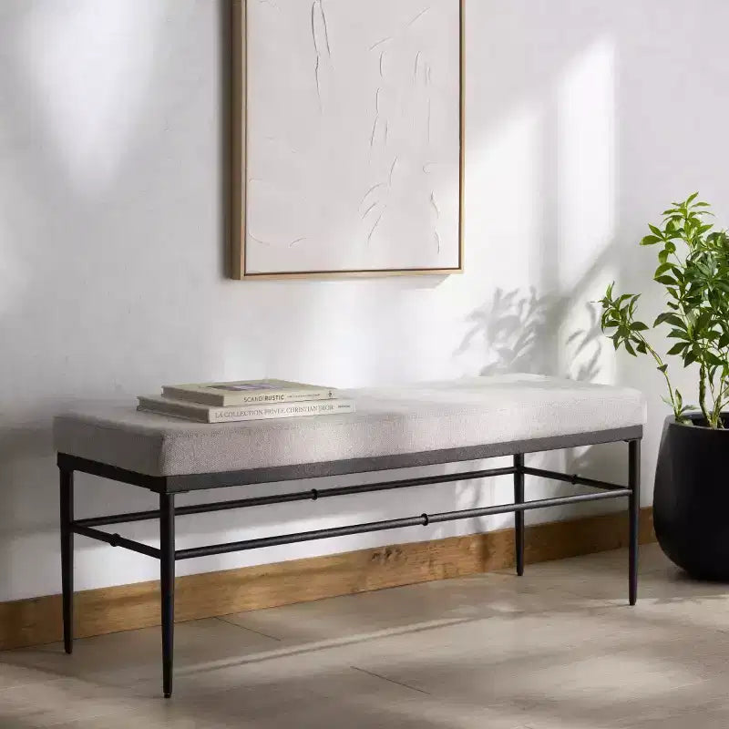 Linen & Metal Bench