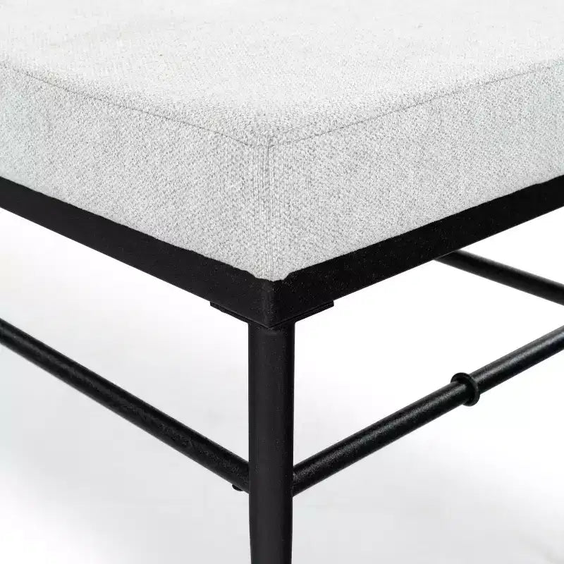 Linen & Metal Bench