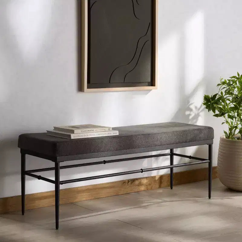 Linen & Metal Bench