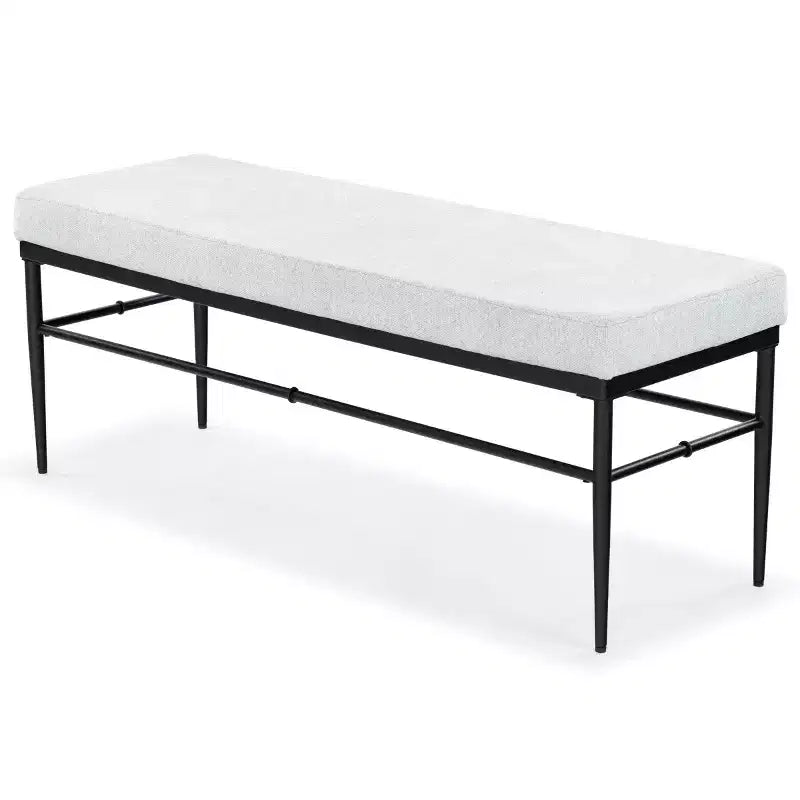 Linen & Metal Bench