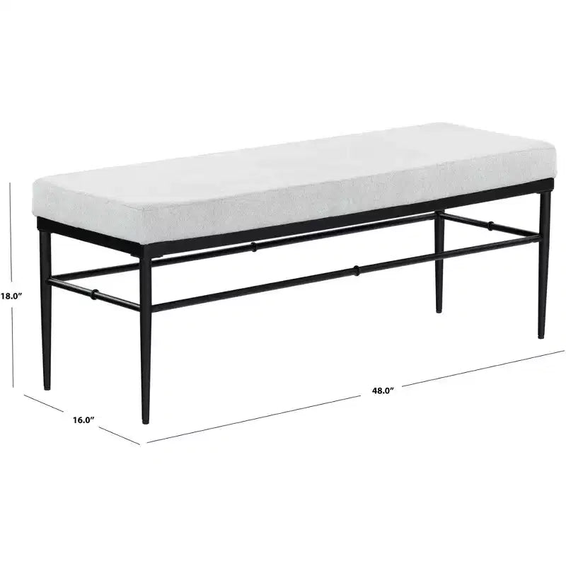 Linen & Metal Bench