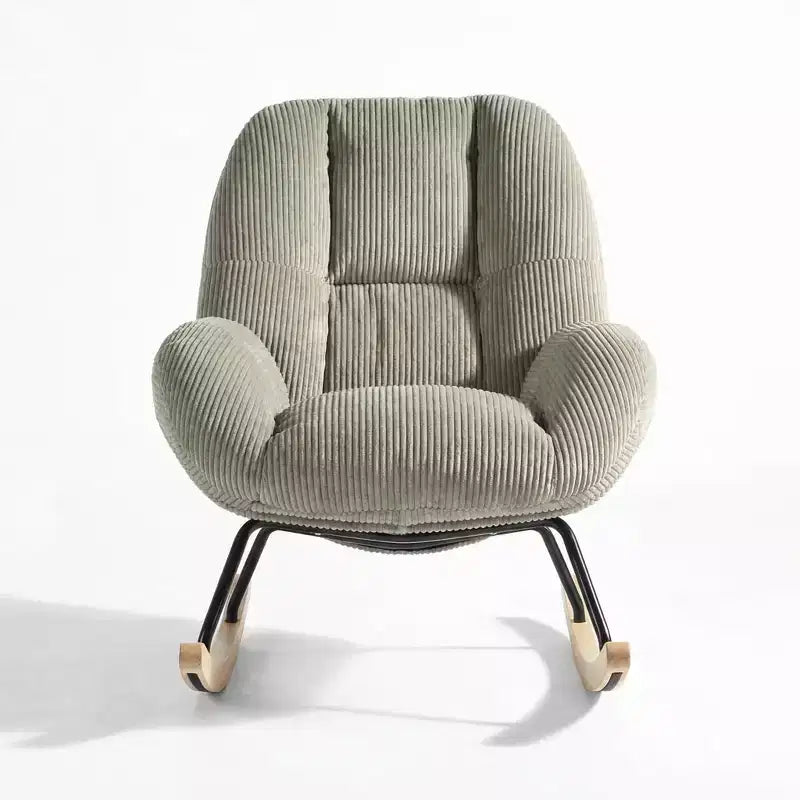 Corduroy Upholstered Rocking Accent Chair, Grey