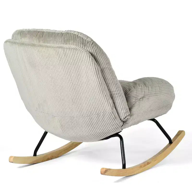 Corduroy Upholstered Rocking Accent Chair, Grey