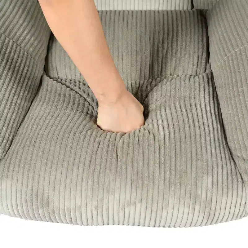 Corduroy Upholstered Rocking Accent Chair, Grey