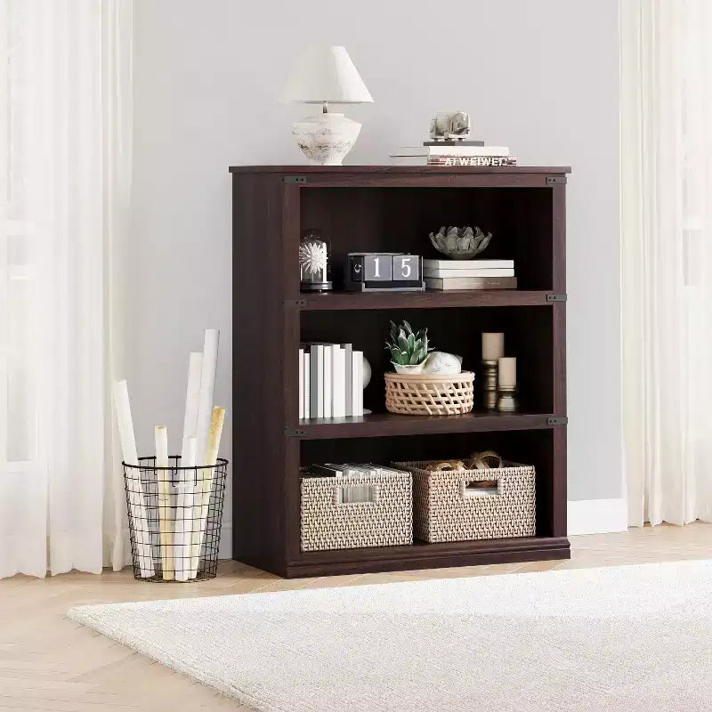 5-Tier Farmhouse Bookcase, Tall Wooden Open Shelf for Living Room & Home Office