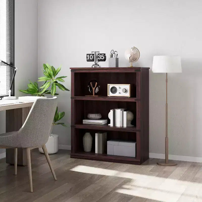 5-Tier Farmhouse Bookcase, Tall Wooden Open Shelf for Living Room & Home Office