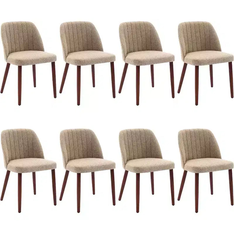 Dining Chairs Set of 4/6/8, Upholstered Chairs with Padded Seat and Wood Legs, Fabric Side Dinner Chair for Kitchen, Dining Room, Restaurant, Cafe