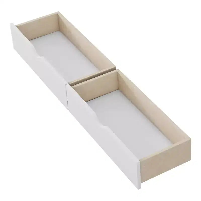 Modern Wood Kids Platform Bed with Safety Rails and Storage Drawers