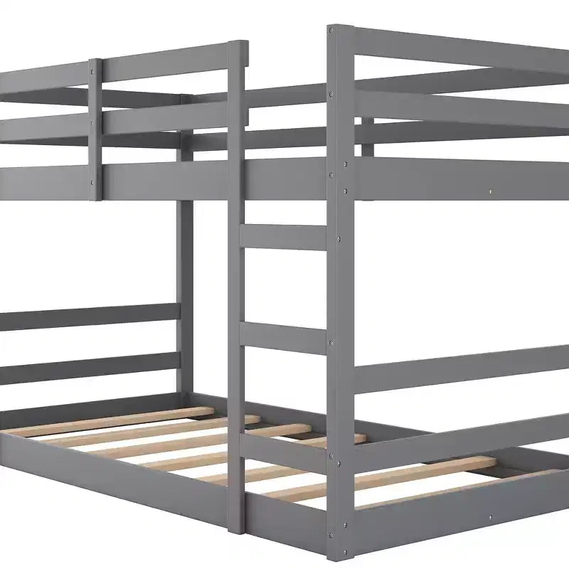 Modern Bunk Bed with 2 Ladders for Kids Room and Guest Room