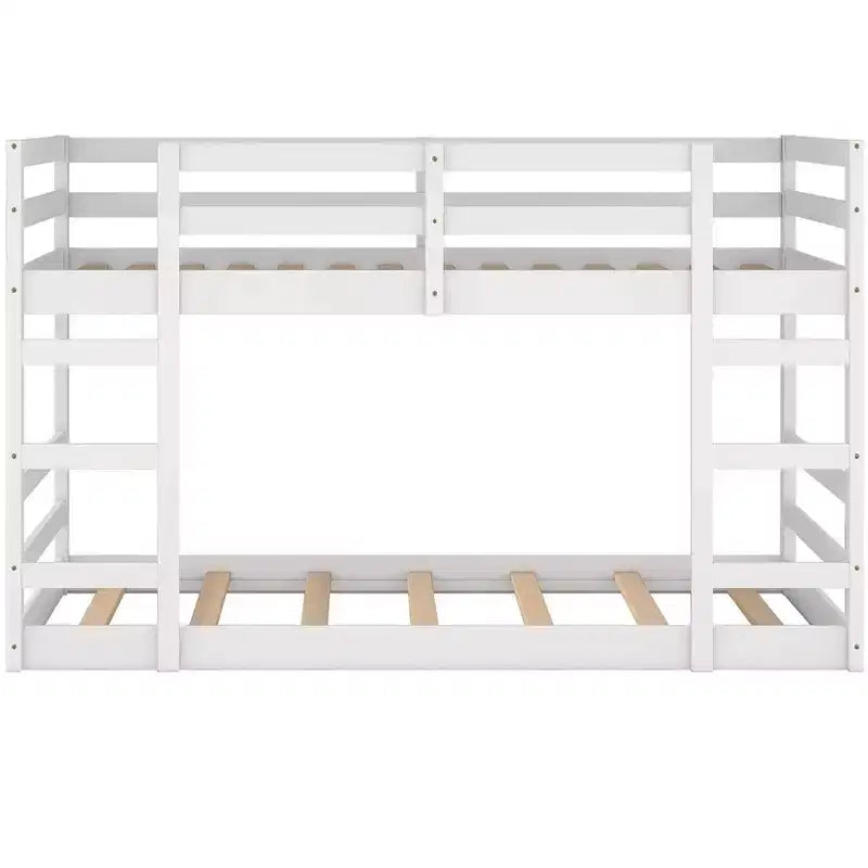 Modern Bunk Bed with 2 Ladders for Kids Room and Guest Room