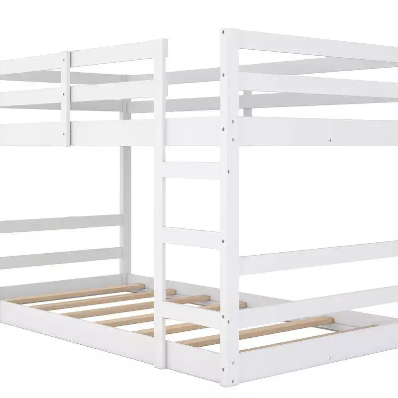 Modern Bunk Bed with 2 Ladders for Kids Room and Guest Room
