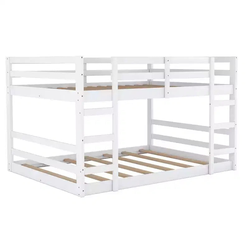 Modern Bunk Bed with 2 Ladders for Kids Room and Guest Room