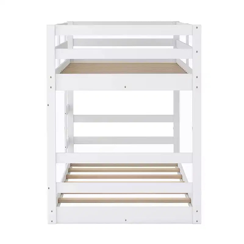 Modern Bunk Bed with 2 Ladders for Kids Room and Guest Room