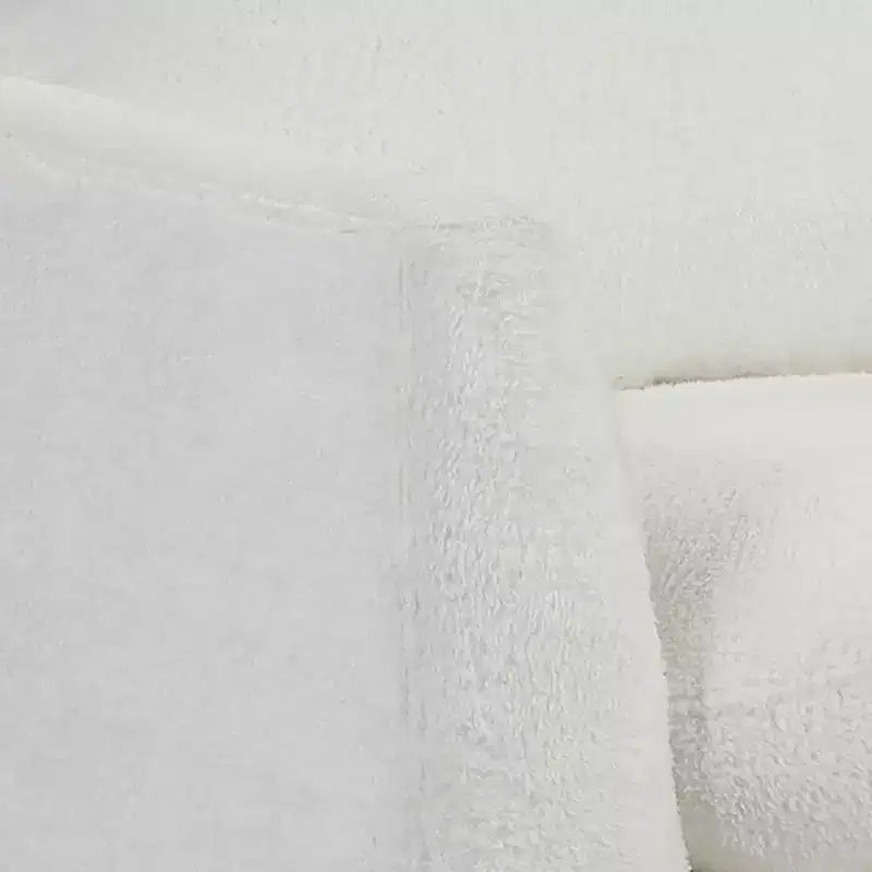 Mid-Century Upholstered Accent Chair, Cream High-Pile Fleece, Walnut Finish Legs
