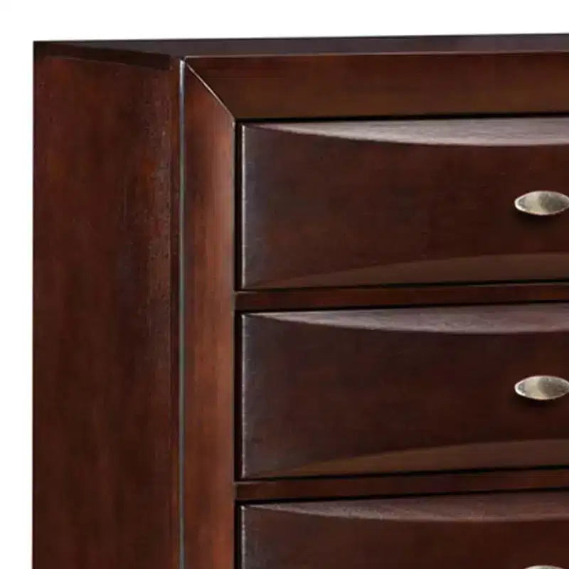 32" 5-Drawer Wood Chest in Espresso with Metal Glides, No Assembly Required