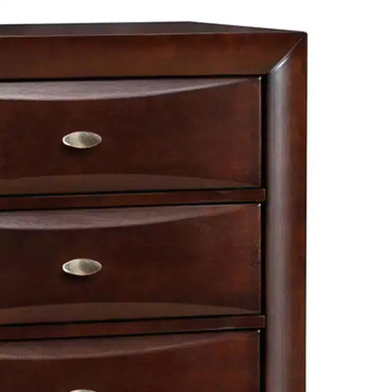 32" 5-Drawer Wood Chest in Espresso with Metal Glides, No Assembly Required