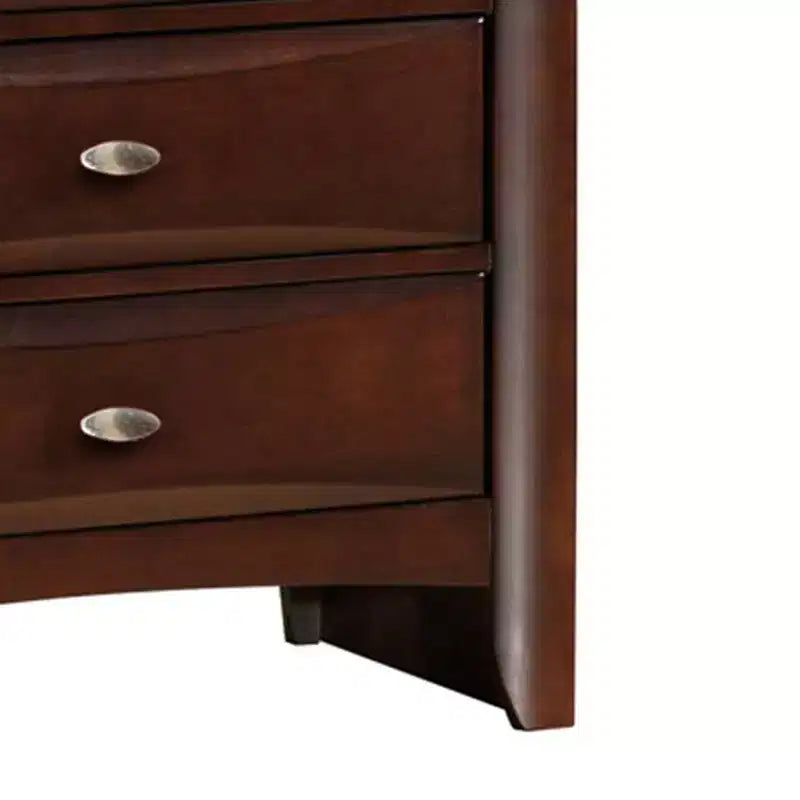 32" 5-Drawer Wood Chest in Espresso with Metal Glides, No Assembly Required