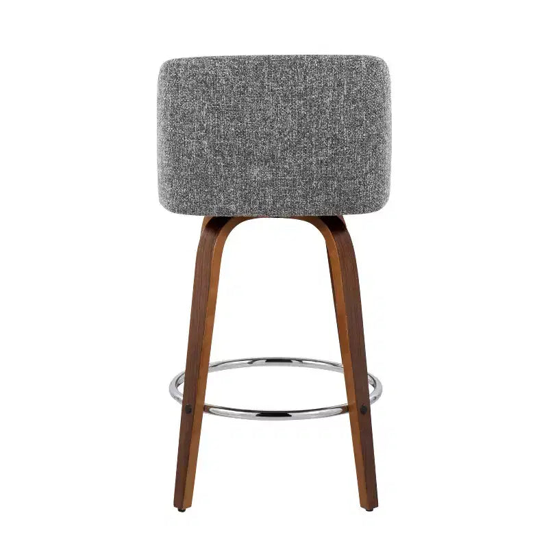 Set of 2 Upholstered Counter Height Swivel Barstools with Footrest, 25.5"