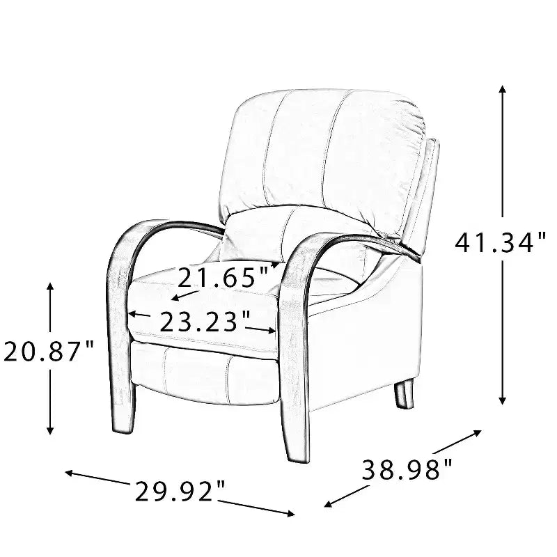 Set of 2 Genuine Leather Manual Recliner Chairs, 159° Recline