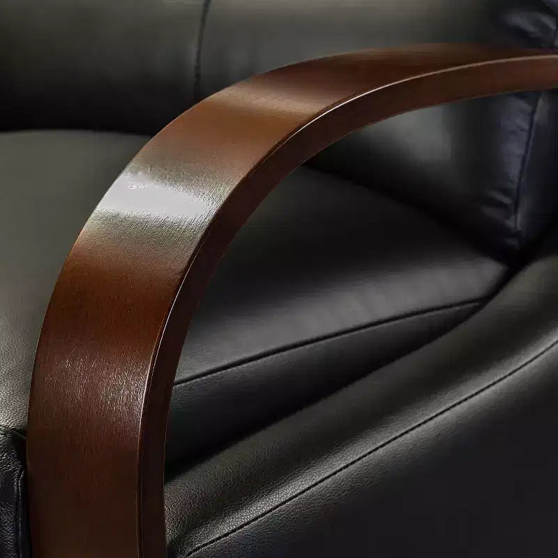Set of 2 Genuine Leather Manual Recliner Chairs, 159° Recline