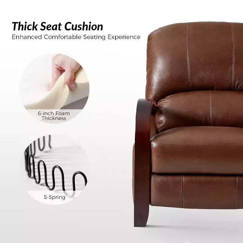 Set of 2 Genuine Leather Manual Recliner Chairs, 159° Recline