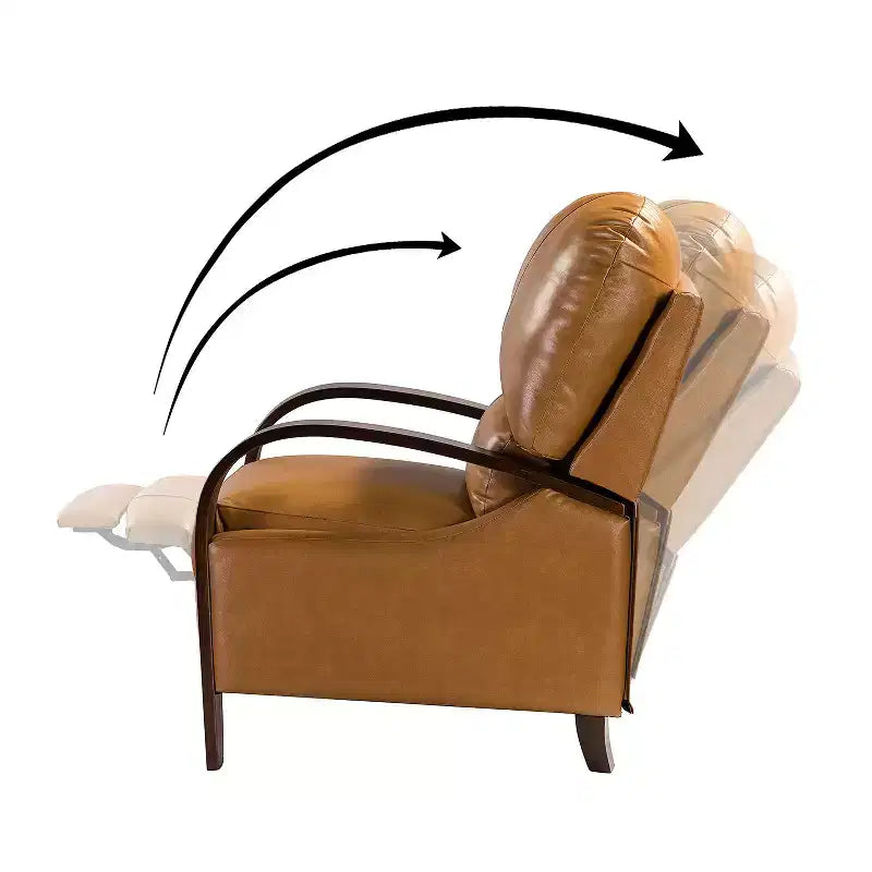 Set of 2 Genuine Leather Manual Recliner Chairs, 159° Recline