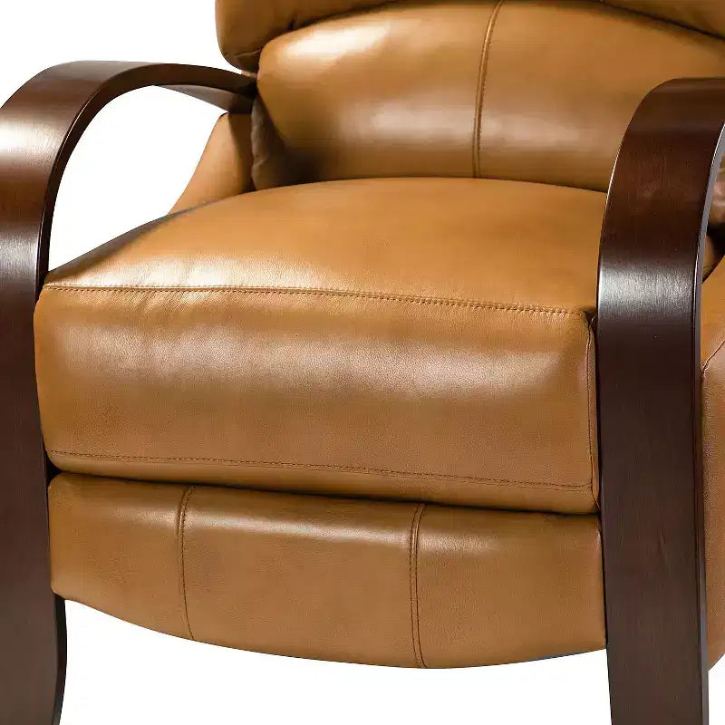 Set of 2 Genuine Leather Manual Recliner Chairs, 159° Recline
