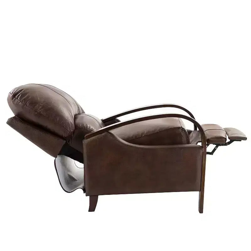 Set of 2 Genuine Leather Manual Recliner Chairs, 159° Recline