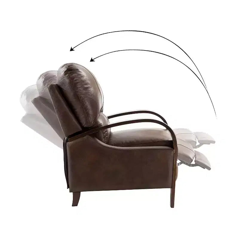Set of 2 Genuine Leather Manual Recliner Chairs, 159° Recline