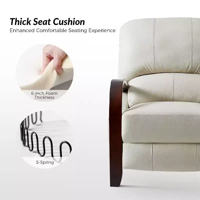 Set of 2 Genuine Leather Manual Recliner Chairs, 159° Recline