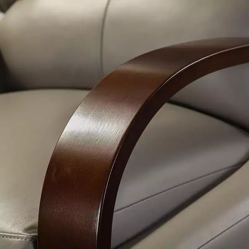 Set of 2 Genuine Leather Manual Recliner Chairs, 159° Recline