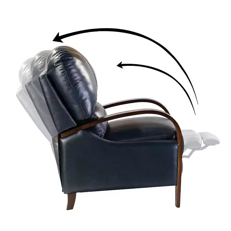 Set of 2 Genuine Leather Manual Recliner Chairs, 159° Recline