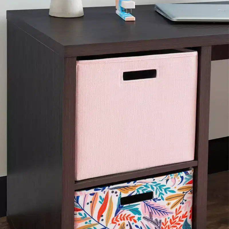 2-Cube Storage Desk, MDF, 48.7"W with Open Shelves