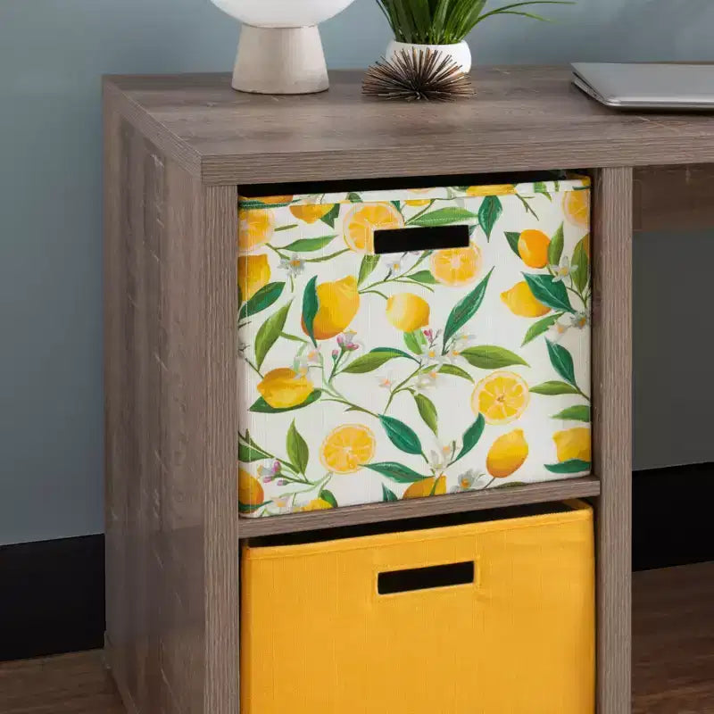 2-Cube Storage Desk, MDF, 48.7"W with Open Shelves