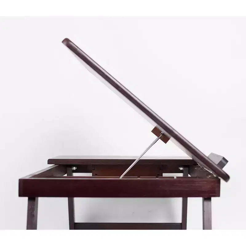 Bamboo Laptop Bed Lap Tray with Storage Drawer & Adjustable Tilt, Natural