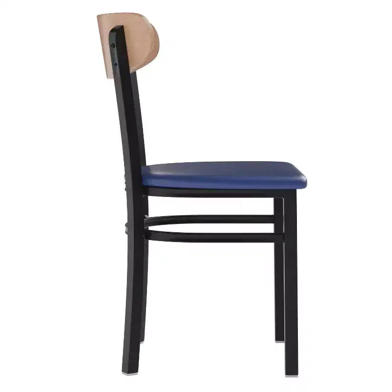 Commercial Grade Dining Chair, 500 lb Capacity Steel Frame with Vinyl Seat & Boomerang Back